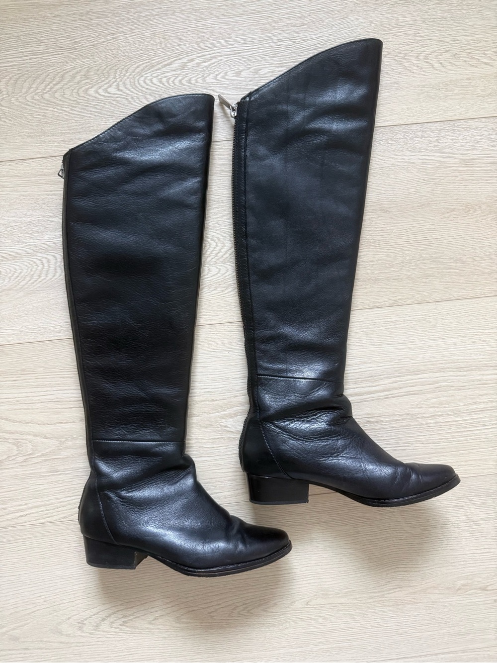 Dolce Vita Black Leather Over-the-Knee Boots